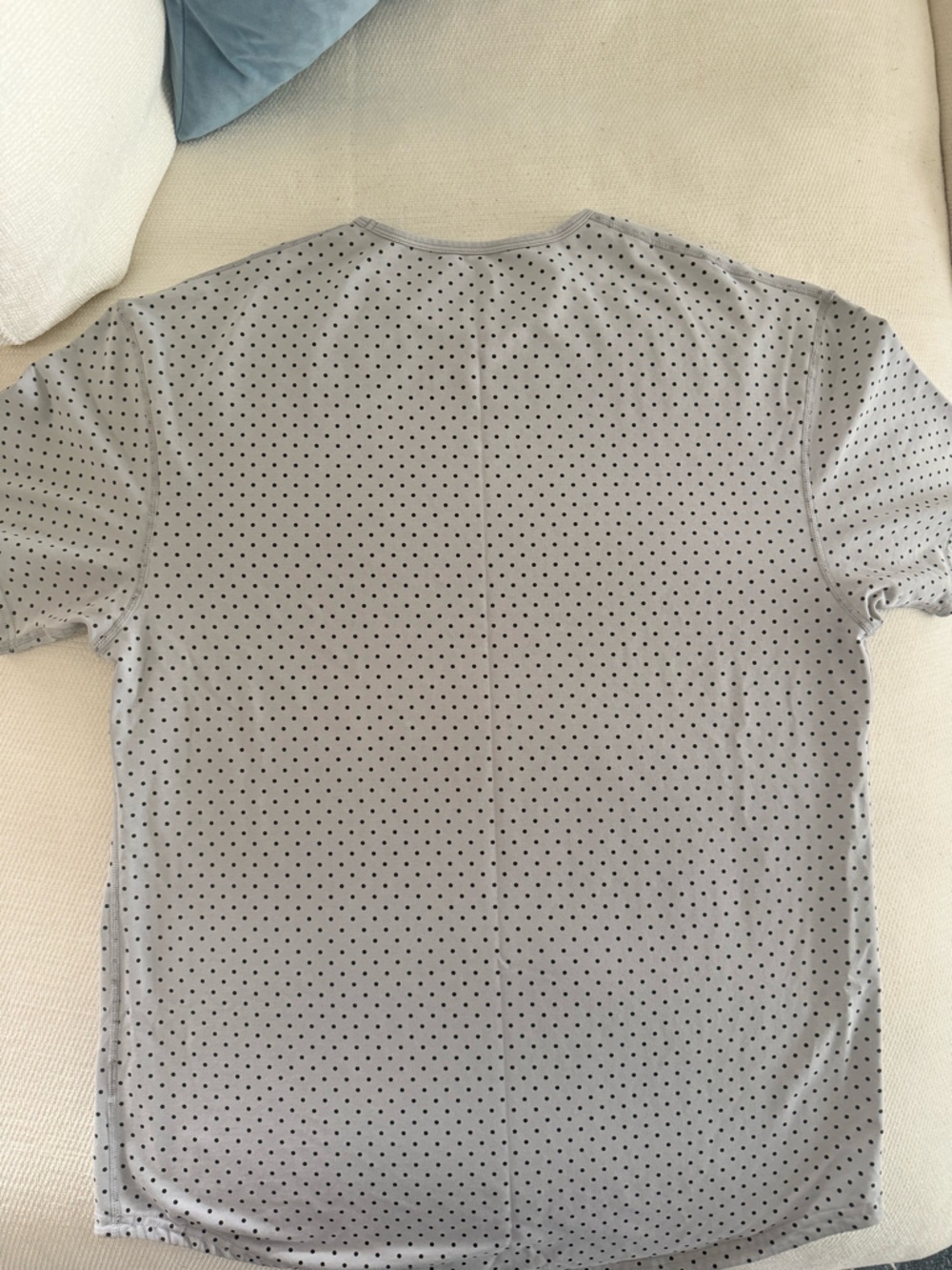 BYLT Drop Cut Lux T-Shirt in Grey with Black Dots. - Picture 2 of 3